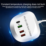 Chargeur USB rapide intelligent multifonction 4 en 1 PD + QC WLX-T3P, prise AU WLX-T3P, prise EU WLX-T3P, prise UK WLX-T3P, prise US WLX-T3P