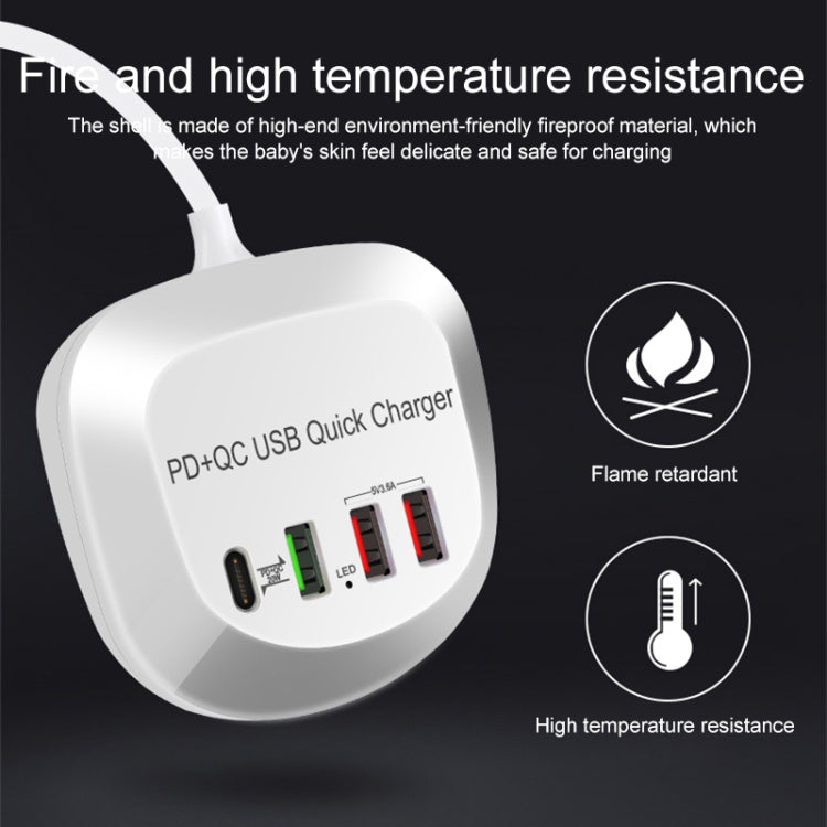 Chargeur USB rapide intelligent multifonction 4 en 1 PD + QC WLX-T3P, prise AU WLX-T3P, prise EU WLX-T3P, prise UK WLX-T3P, prise US WLX-T3P