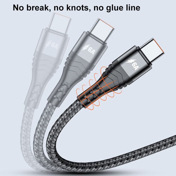 ADC-138 Câble de données tressé 3 en 1 USB vers 8 broches + Micro USB + USB-C / Type-C 66W à charge rapide, longueur du câble : 1,2 m