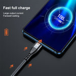 ADC-138 Câble de données tressé 3 en 1 USB vers 8 broches + Micro USB + USB-C / Type-C 66W à charge rapide, longueur du câble : 1,2 m
