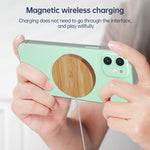 Chargeur sans fil magnétique rond en bambou Magsafe 15W JYD01