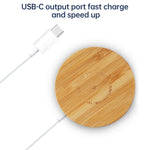 Chargeur sans fil magnétique rond en bambou Magsafe 15W JYD01