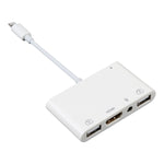 Adaptateur audio numérique AV 4 en 1 8 broches vers double USB + auxiliaire 3,5 mm + HDMI OTG