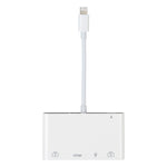 Adaptateur audio numérique AV 4 en 1 8 broches vers double USB + auxiliaire 3,5 mm + HDMI OTG