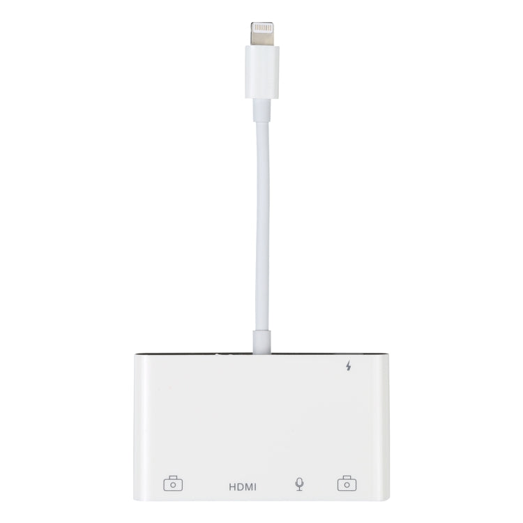 Adaptateur audio numérique AV 4 en 1 8 broches vers double USB + auxiliaire 3,5 mm + HDMI OTG