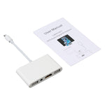 Adaptateur audio numérique AV 4 en 1 8 broches vers double USB + auxiliaire 3,5 mm + HDMI OTG