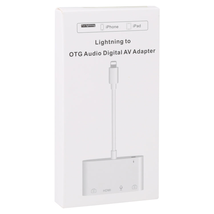 Adaptateur audio numérique AV 4 en 1 8 broches vers double USB + auxiliaire 3,5 mm + HDMI OTG