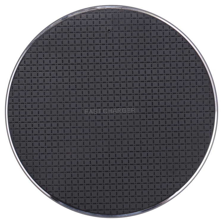 Chargeur sans fil rond en métal QI 10W motif à carreaux, métal 10W