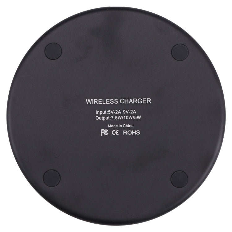 Chargeur sans fil rond en métal QI 10W motif à carreaux, métal 10W