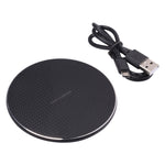 Chargeur sans fil rond en métal QI 10W motif à carreaux, métal 10W