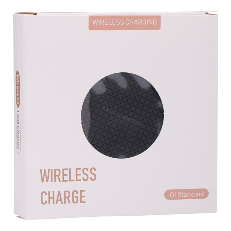 Chargeur sans fil rond en métal QI 10W motif à carreaux, métal 10W
