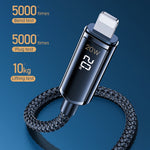 Câble de charge et de données tressé REMAX RC-128i 20W Type-C / USB-C vers 8 broches avec affichage numérique intelligent en alliage de zinc, Longueur: 1,2m