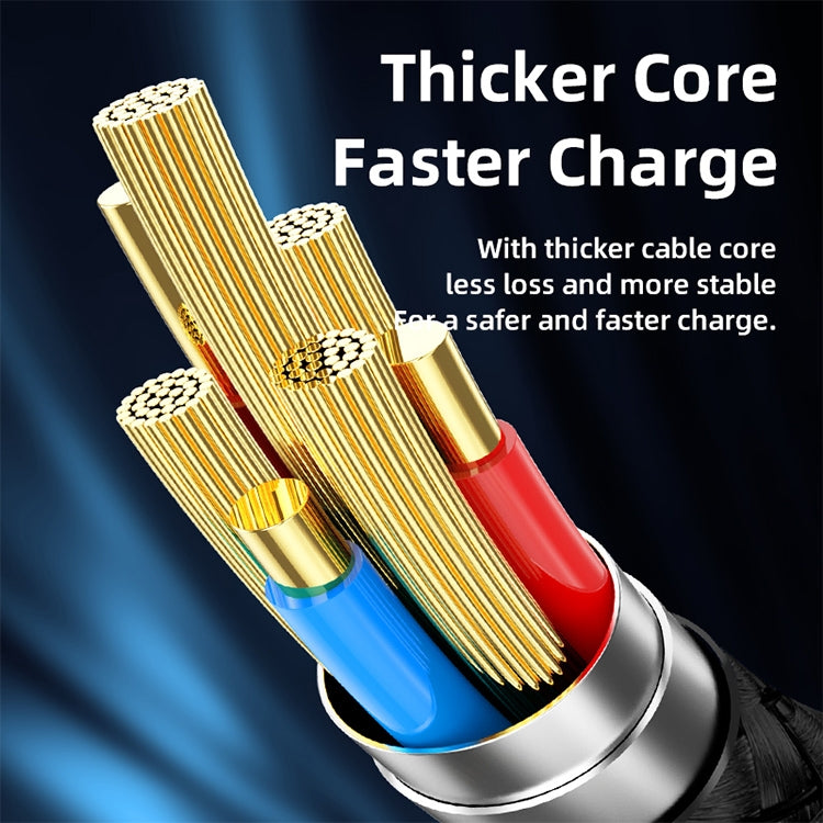 Câble de charge et de données tressé REMAX RC-128i 20W Type-C / USB-C vers 8 broches avec affichage numérique intelligent en alliage de zinc, Longueur: 1,2m