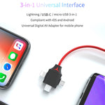 MiraScreen L7-8 Câble convertisseur vidéo 3-en-1 8 broches + Micro USB + USB-C / Type-C vers HDMI, Longueur du câble : 2m, HDMI 3-en-1