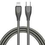 Câble de données de charge rapide ADC-009 USB-C / Type-C vers 8 broches en alliage de zinc, longueur du câble : 1 m, USB-C / Type-C vers 8 broches