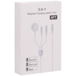 Câble de données de chargeur sans fil magnétique 3 en 1 USB-C / Type-C vers 8 broches + USB-C / Type-C + montre, longueur du câble : 1,2 m, 3 en 1