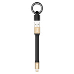 Câble de données portable IVON CA90 2,4 A USB vers 8 broches avec anneau, longueur : 14,5 cm, 8 broches