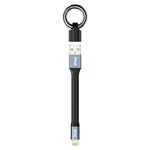 Câble de données portable IVON CA90 2,4 A USB vers 8 broches avec anneau, longueur : 14,5 cm, 8 broches