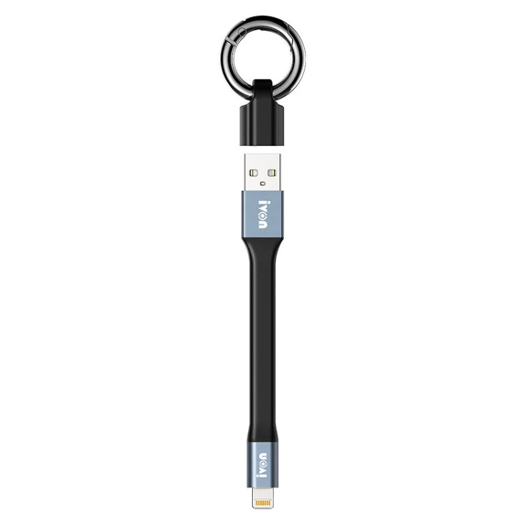 Câble de données portable IVON CA90 2,4 A USB vers 8 broches avec anneau, longueur : 14,5 cm, 8 broches