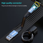 Câble de données portable IVON CA90 2,4 A USB vers 8 broches avec anneau, longueur : 14,5 cm, 8 broches