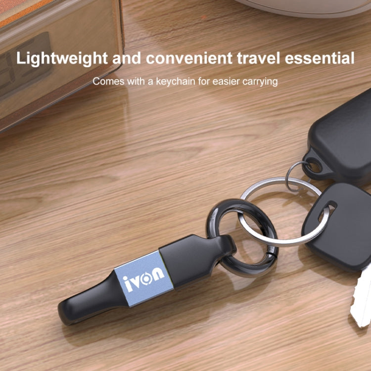 Câble de données portable IVON CA90 2,4 A USB vers 8 broches avec anneau, longueur : 14,5 cm, 8 broches