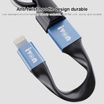 Câble de données portable IVON CA90 2,4 A USB vers 8 broches avec anneau, longueur : 14,5 cm, 8 broches