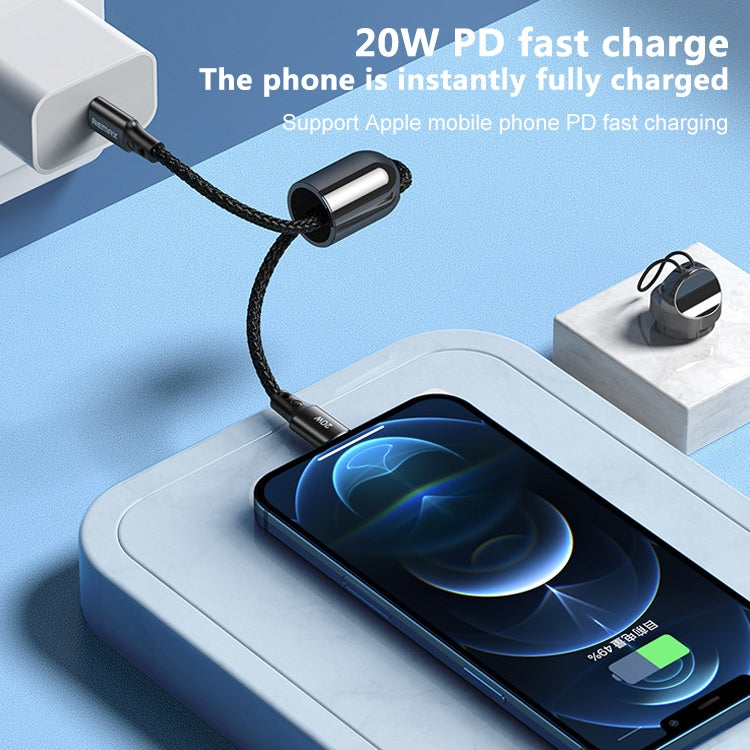 Câble de données portable avec cordon REMAX RC-140i série Thor PD 20W USB-C / Type-C vers 8 broches, longueur du câble : 1,2 m, USB-C / Type-C vers 8 broches