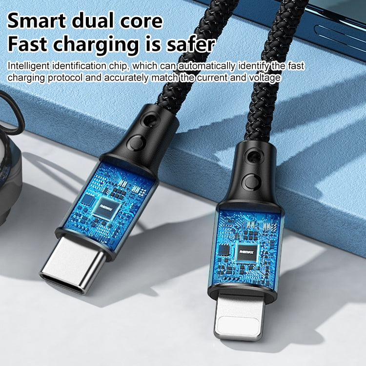 Câble de données portable avec cordon REMAX RC-140i série Thor PD 20W USB-C / Type-C vers 8 broches, longueur du câble : 1,2 m, USB-C / Type-C vers 8 broches
