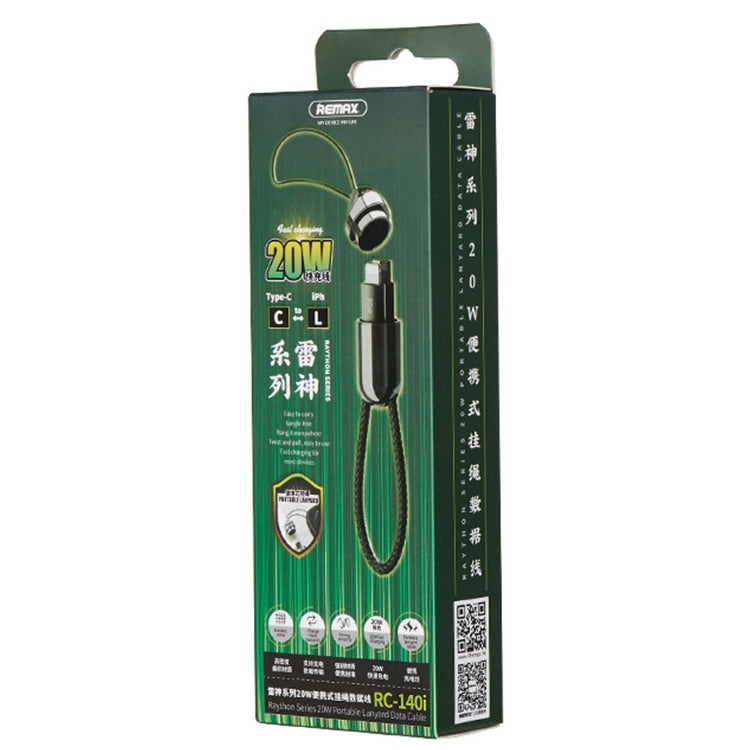 Câble de données portable avec cordon REMAX RC-140i série Thor PD 20W USB-C / Type-C vers 8 broches, longueur du câble : 1,2 m, USB-C / Type-C vers 8 broches