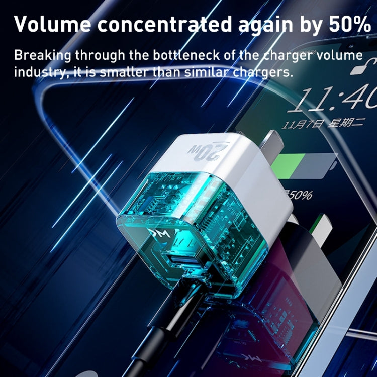 Chargeur transparent WK WP-U149 20W USB+USB-C/Type-C à double port, Spécifications : Prise US