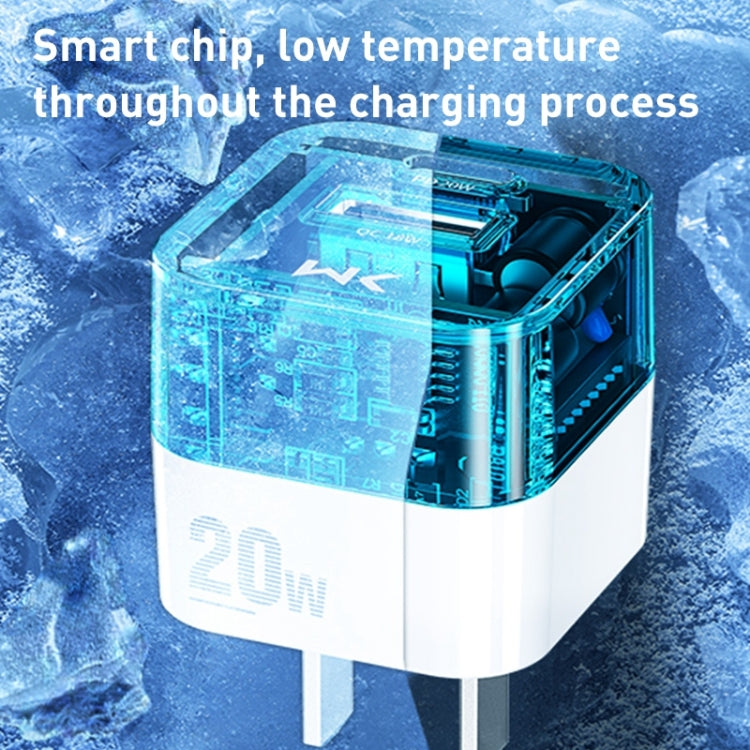 Chargeur transparent WK WP-U149 20W USB+USB-C/Type-C à double port, Spécifications : Prise US