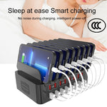 Station de charge intelligente YFY-A55 150W 16 ports USB avec support pour téléphone et tablette, prise américaine, YFY-A55