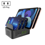 YFY-A54 Station de charge intelligente 5 ports USB + Type-C 100W avec support pour téléphone et tablette, prise US, YFY-A54