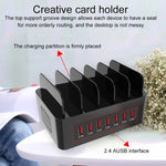 YFY-A54 Station de charge intelligente 5 ports USB + Type-C 100W avec support pour téléphone et tablette, prise US, YFY-A54