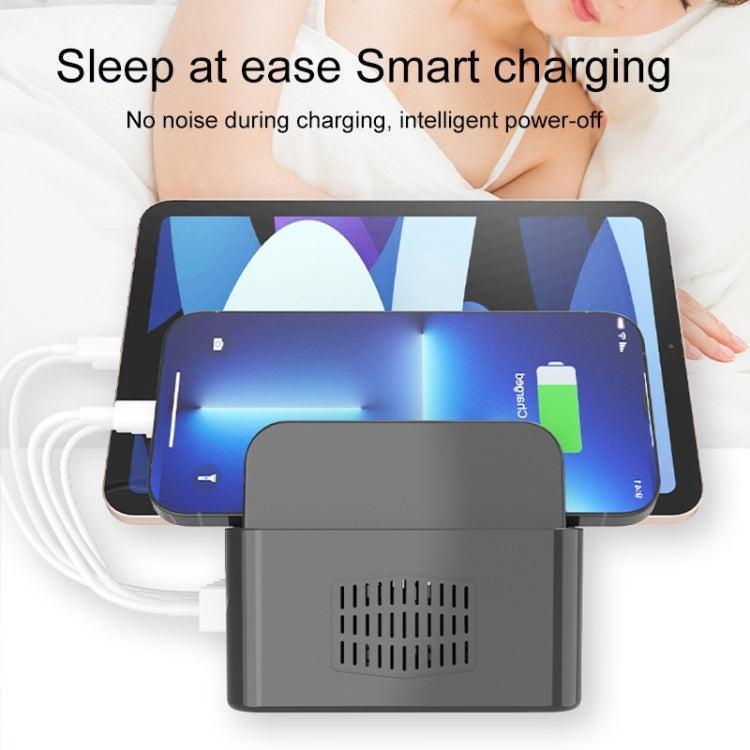 YFY-A54 Station de charge intelligente 5 ports USB + Type-C 100W avec support pour téléphone et tablette, prise US, YFY-A54