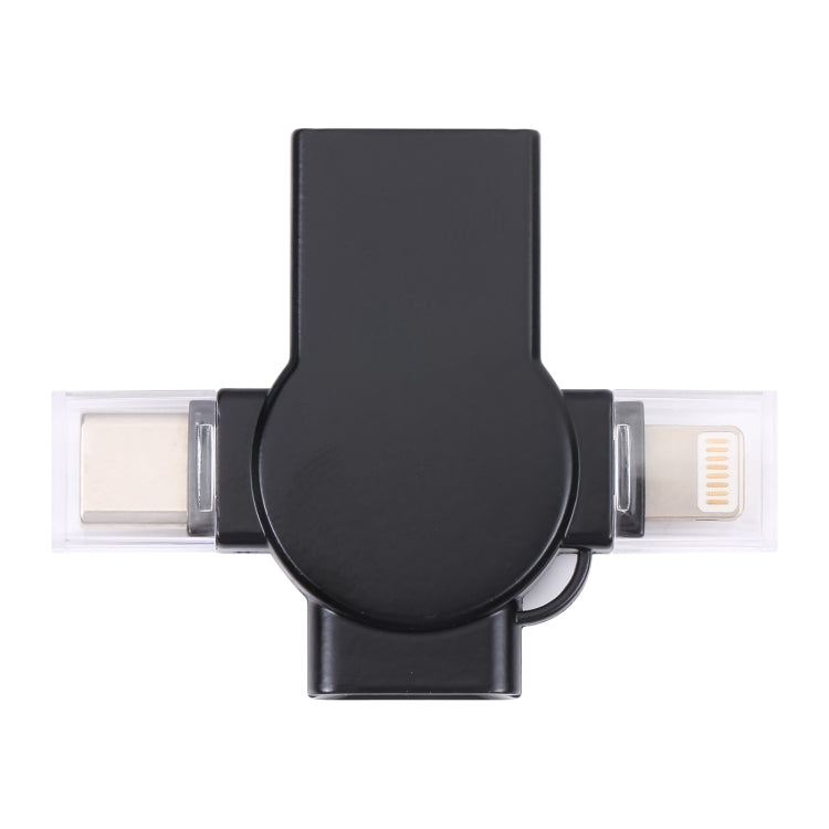 Adaptateur OTG X09 4 en 1 USB vers double 8 broches + USB-C/Type-C, 4 en 1