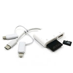 Adaptateur d'extension USB OTG 3 en 1 lecteur de carte TF et SD 8 broches, Micro USB et Type-C