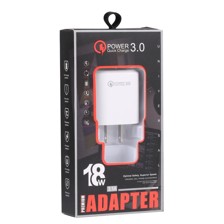 Chargeur USB rapide LZ-2117 18W QC3.0 3.1A, Prise US, Prise US