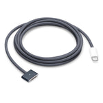 Câble de données de charge rapide tressé USB-C / Type-C vers Magsafe 3, Longueur : 2 m, Bleu, Blanc