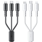 WEKOME WDC-02 Série Tidal Energy Câble de données 3 en 1 en PVC USB vers 8 broches+Type-C+Micro USB 3A, Longueur : 1,2 m