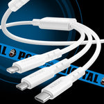 WEKOME WDC-02 Série Tidal Energy Câble de données 3 en 1 en PVC USB vers 8 broches+Type-C+Micro USB 3A, Longueur : 1,2 m