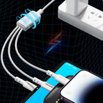 WEKOME WDC-02 Série Tidal Energy Câble de données 3 en 1 en PVC USB vers 8 broches+Type-C+Micro USB 3A, Longueur : 1,2 m