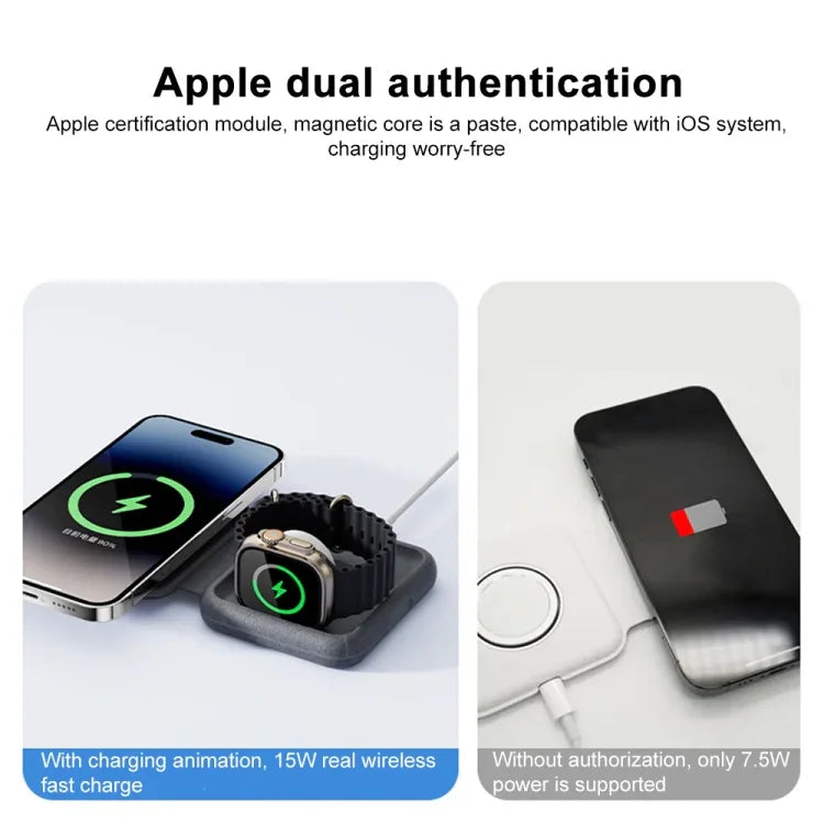 Chargeur magnétique sans fil pliable MOMAX UD30 Q.Mag Go 2 en 1 MagSafe