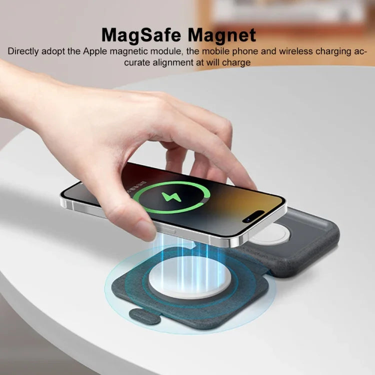 Chargeur magnétique sans fil pliable MOMAX UD30 Q.Mag Go 2 en 1 MagSafe