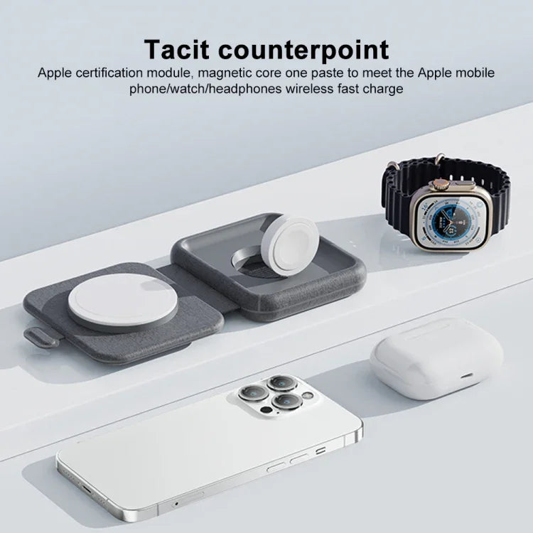 Chargeur magnétique sans fil pliable MOMAX UD30 Q.Mag Go 2 en 1 MagSafe