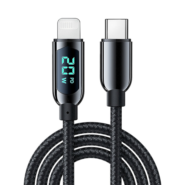 Câble de données de charge Mutural Li-CC001 1,2m PD20W avec affichage numérique USB-C / Type-C vers 8 broches, Type-C vers 8 broches