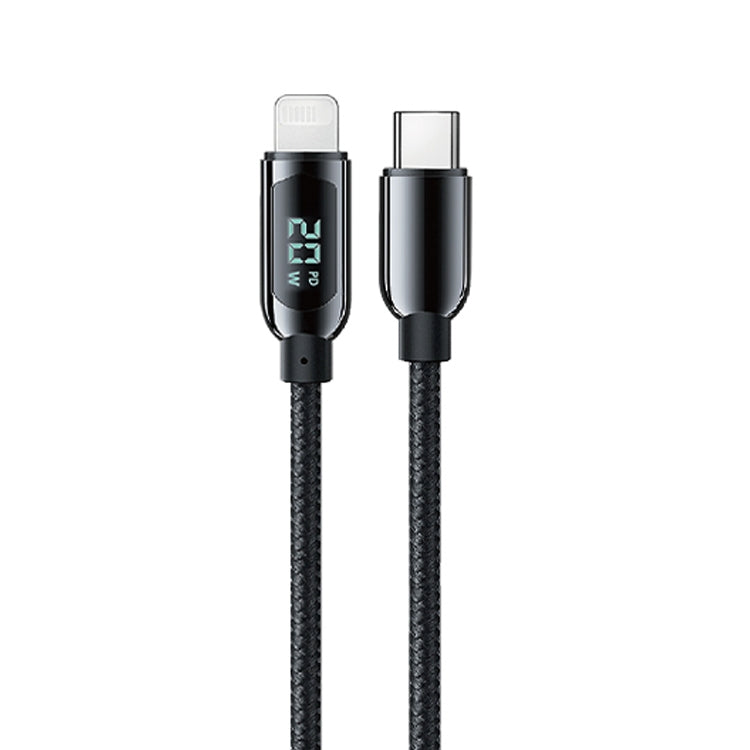 Câble de données de charge Mutural Li-CC001 1,2m PD20W avec affichage numérique USB-C / Type-C vers 8 broches, Type-C vers 8 broches