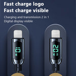 Câble de données de charge Mutural Li-CC001 1,2m PD20W avec affichage numérique USB-C / Type-C vers 8 broches, Type-C vers 8 broches