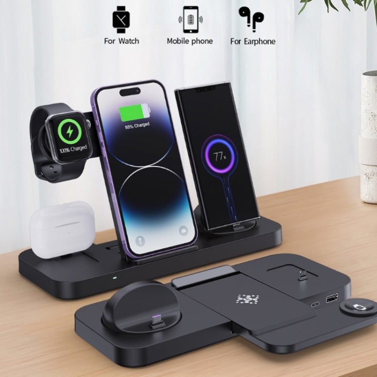 Chargeur sans fil vertical pliable multifonctionnel 6 en 1