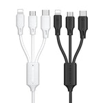 Câble de données de charge rapide 3-en-1 WK WDC-103 3A, 8 broches + Micro USB + Type-C / USB-C, longueur : 1,15 m